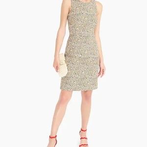 J.Crew Basketweave sheath dress in animal print